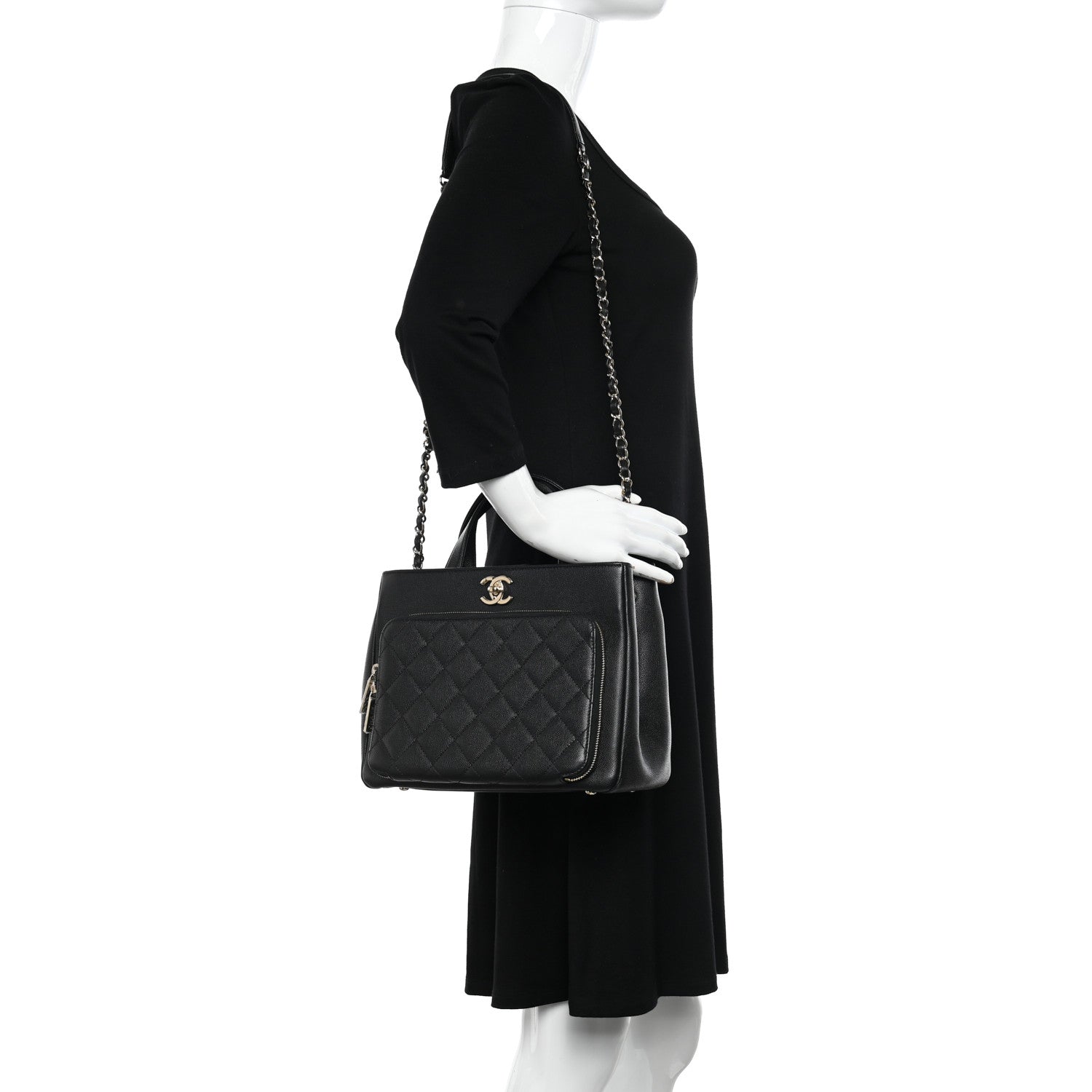 Chanel Caviar Quilted Small Business Affinity Shopping Bag Black 2 of 11