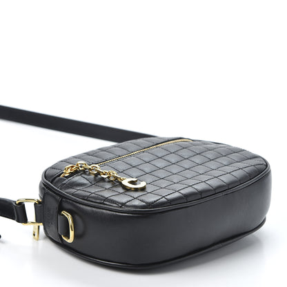 Celine Calfskin Quilted Small C Charm Bag Black 3 of 10