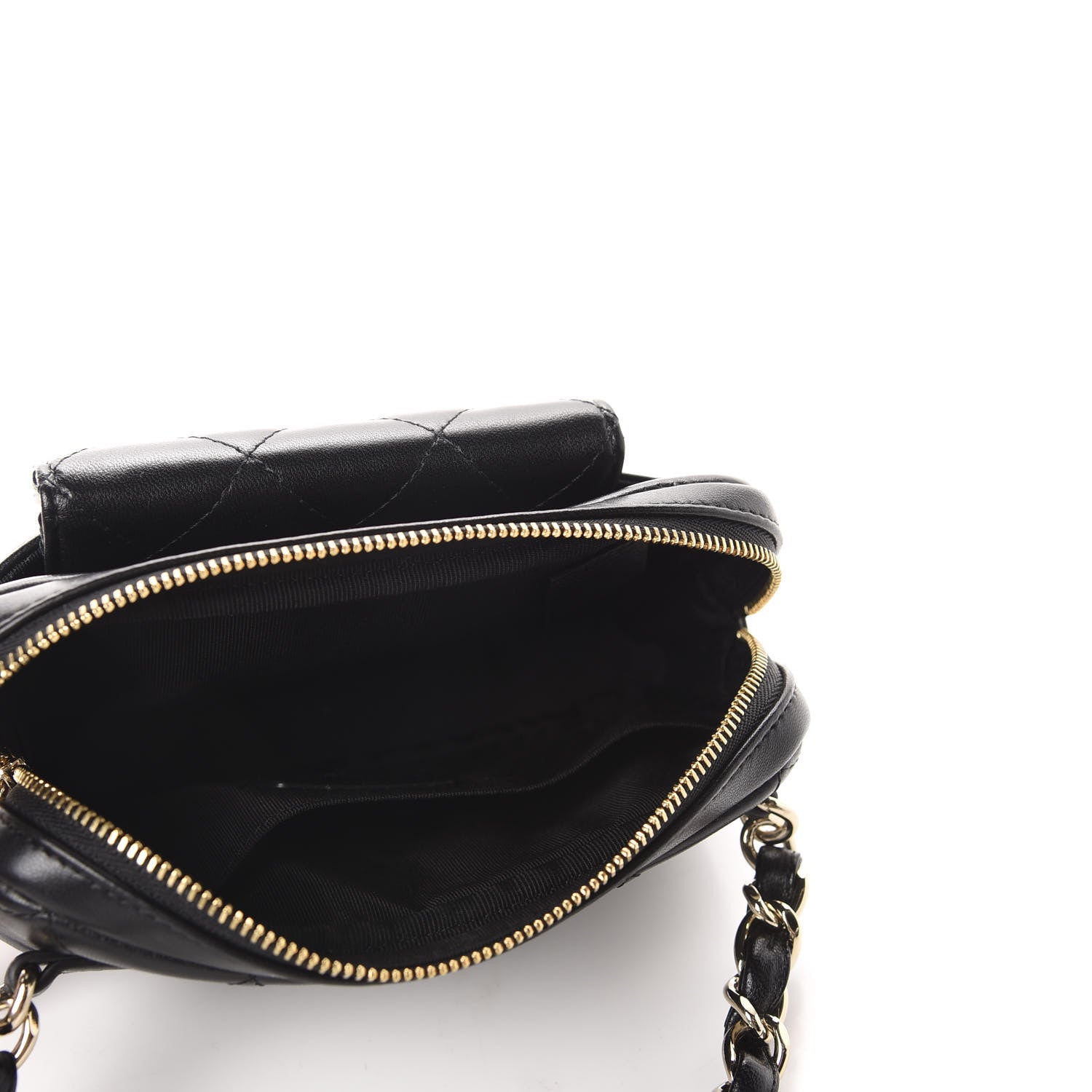 Chanel Lambskin Quilted Waist Bag Black 6 of 12