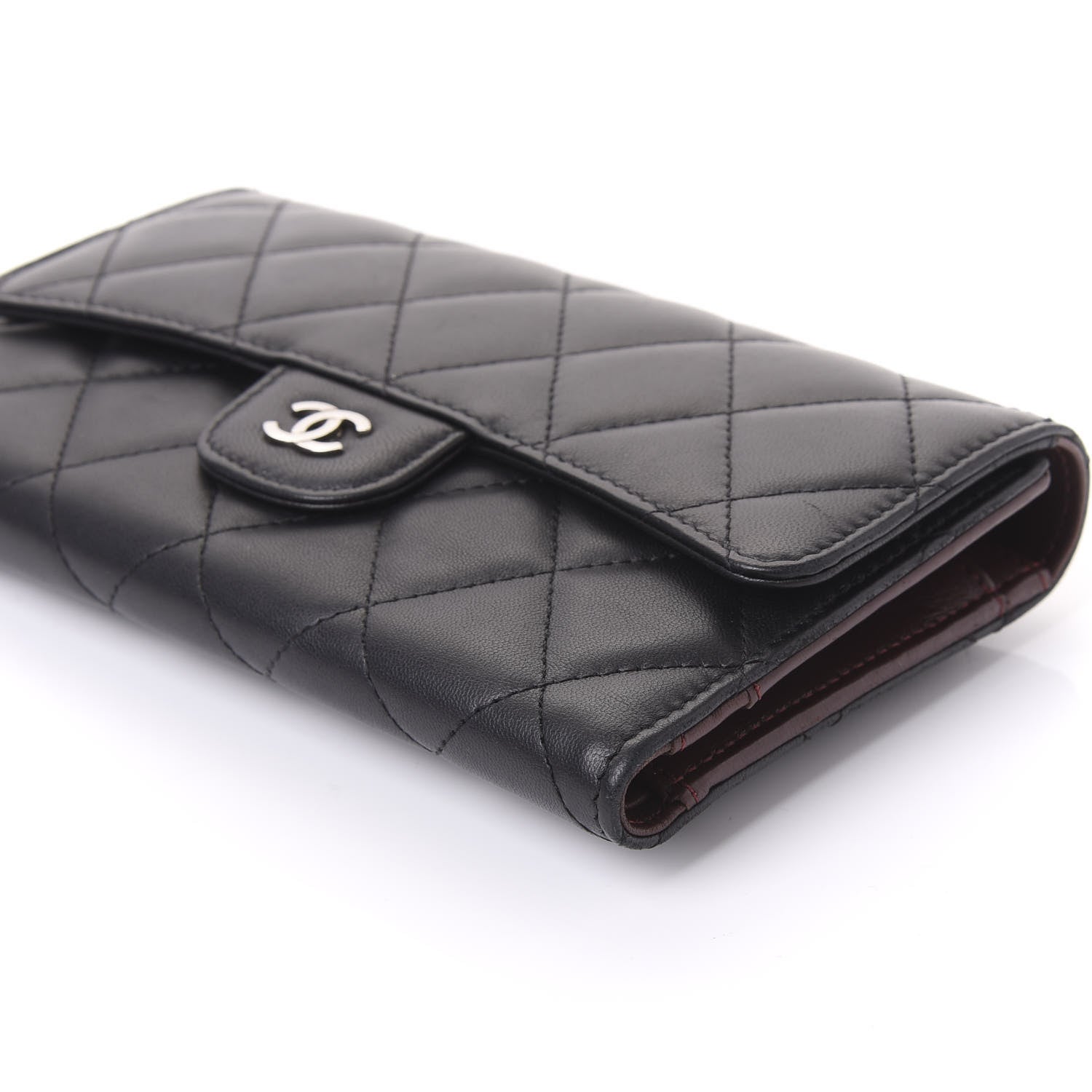 Chanel Lambskin Quilted Large Flap Wallet Black 6 of 11