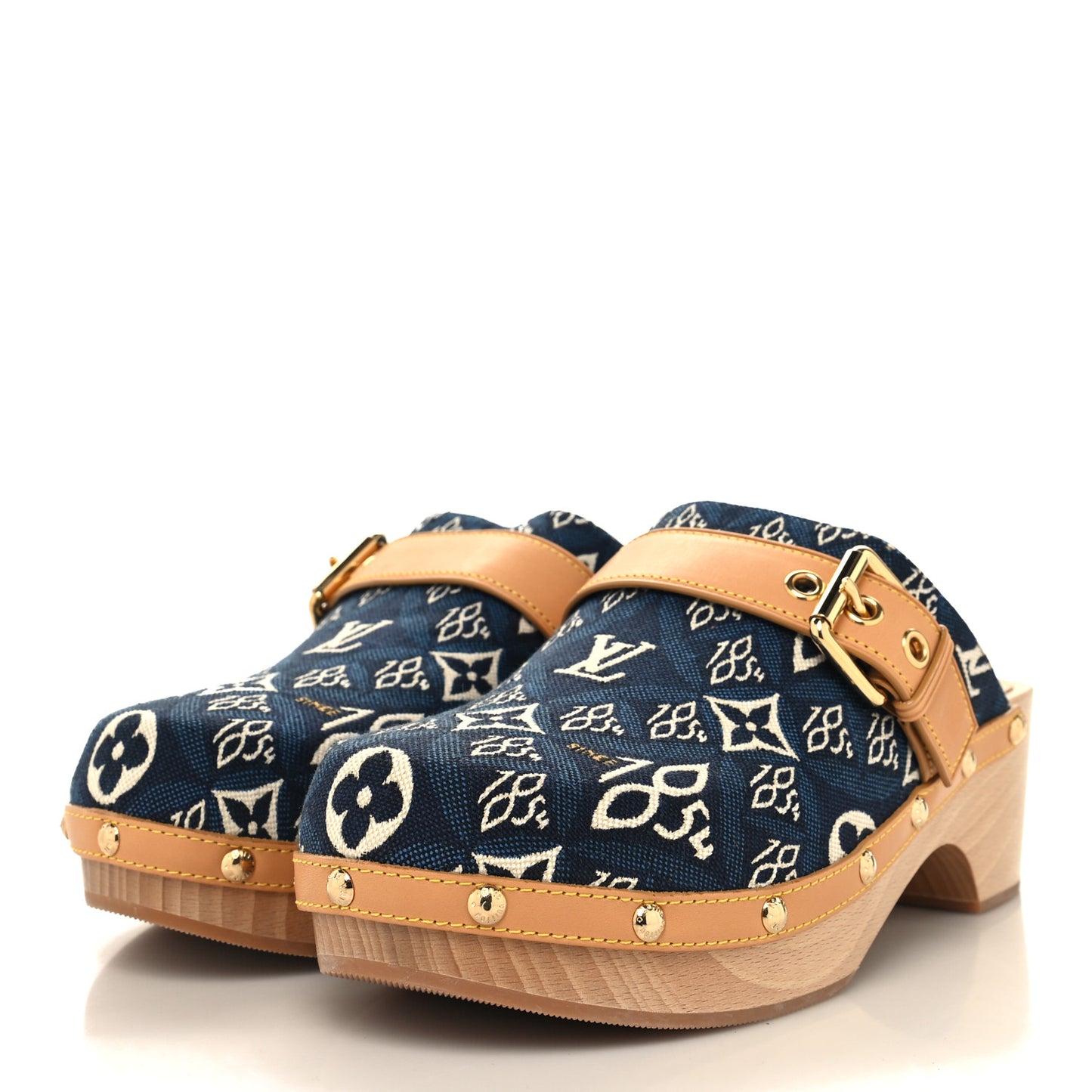 Jacquard Since 1854 Cottage Clog Mules 38 Blue