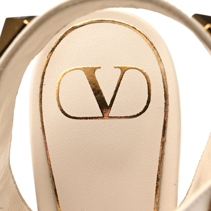 Valentino Garavani Calfskin Roman Stud 60mm Sandals 40 Light Ivory 7 of 8