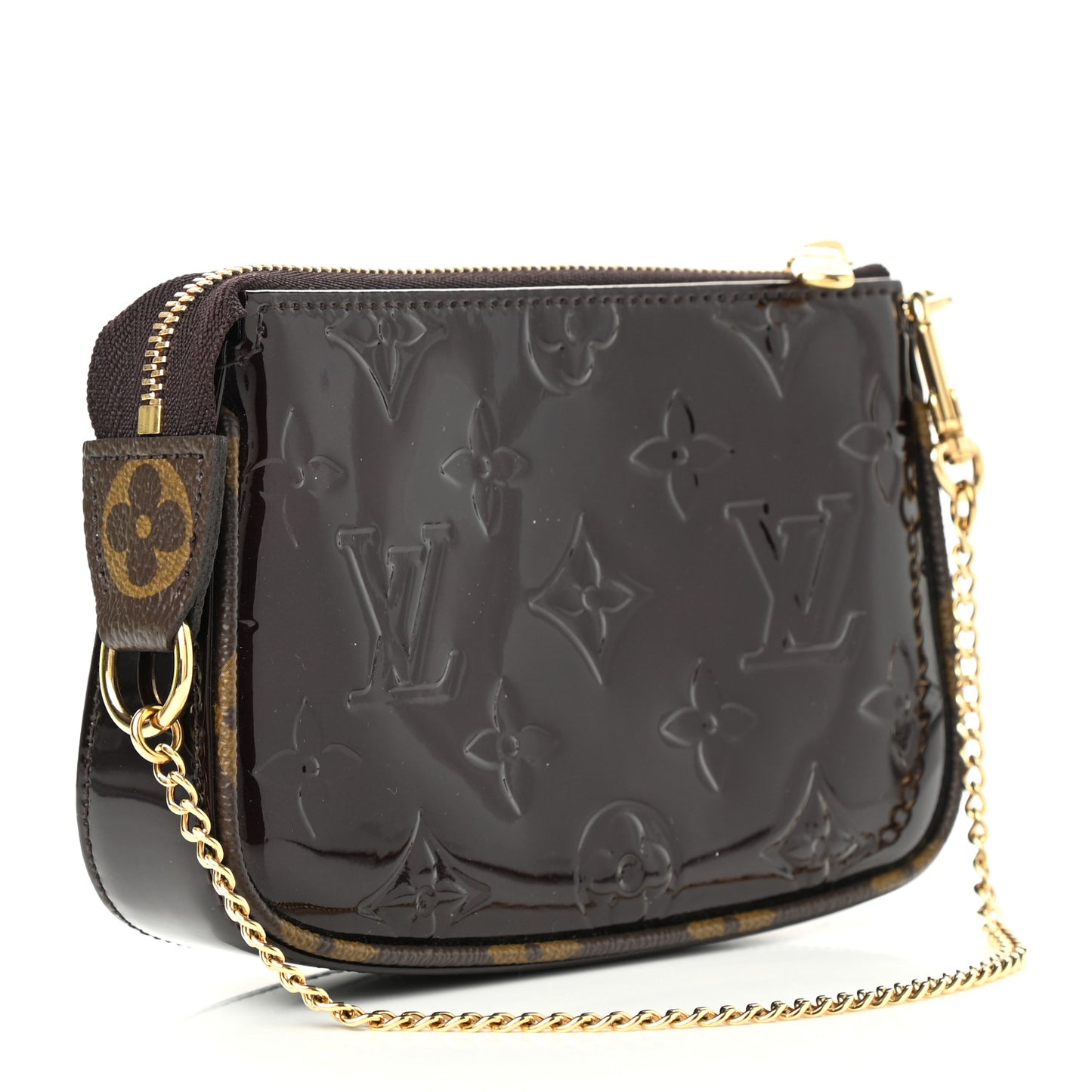 Vernis Monogram Mini Pochette Accessories Amarante