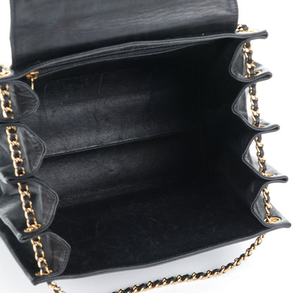 Chanel Lambskin Chocolate Bar Accordion Flap Black 5 of 8