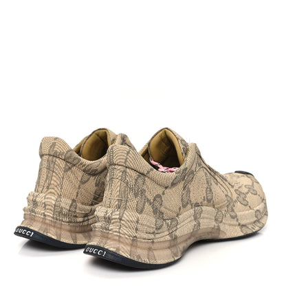 Gucci Ultralight Plume Calfskin Monogram Printed Womens Gucci Run Sneakers 38.5 Beige Ebony 5 of 11