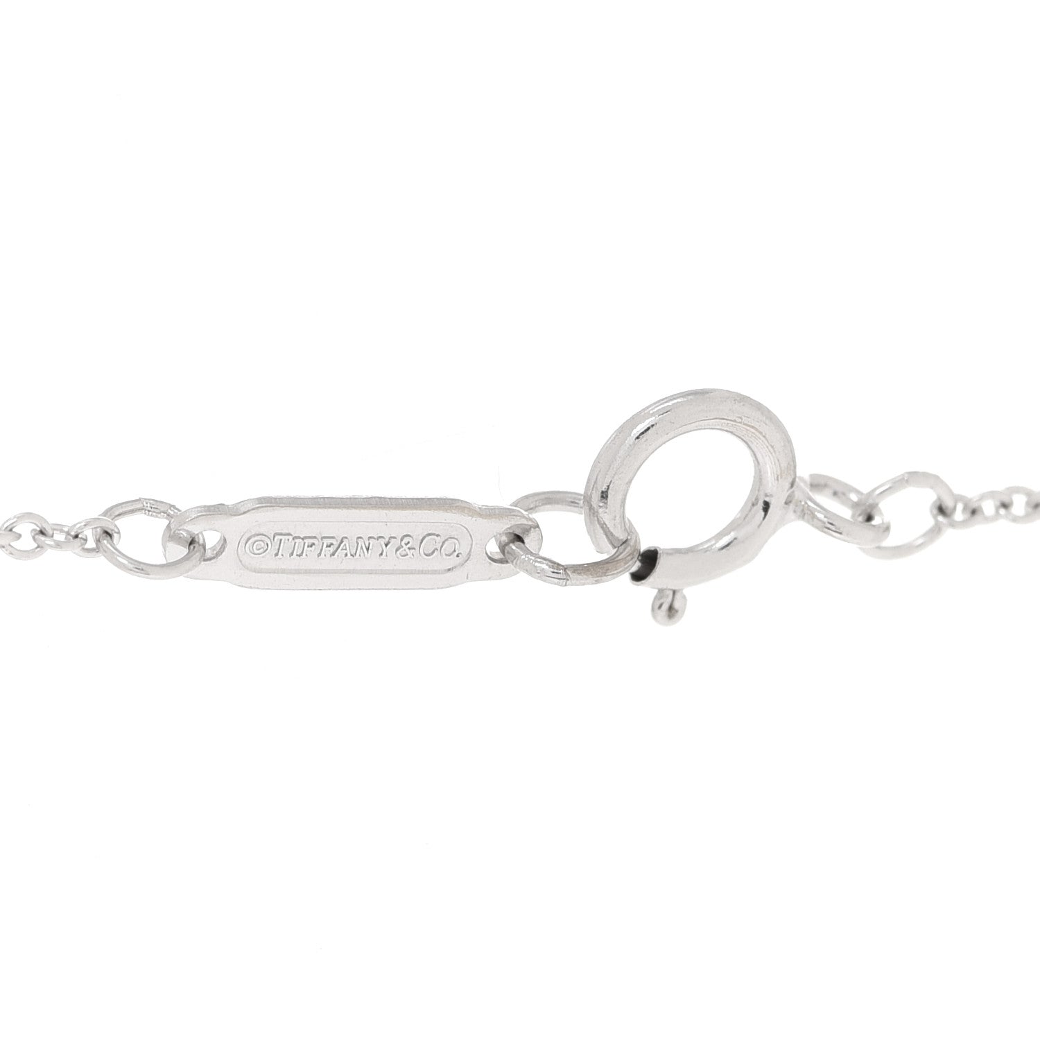 Tiffany 18K White Gold Diamond Medium Heart Key Pendant Necklace 4 of 7
