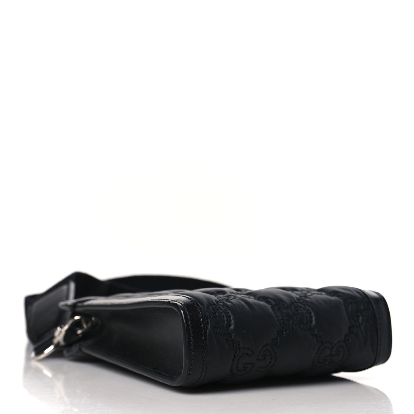 Nylon Calfskin Enamel GG Matelasse Mini Top Slip Handle Crossbody Bag Black
