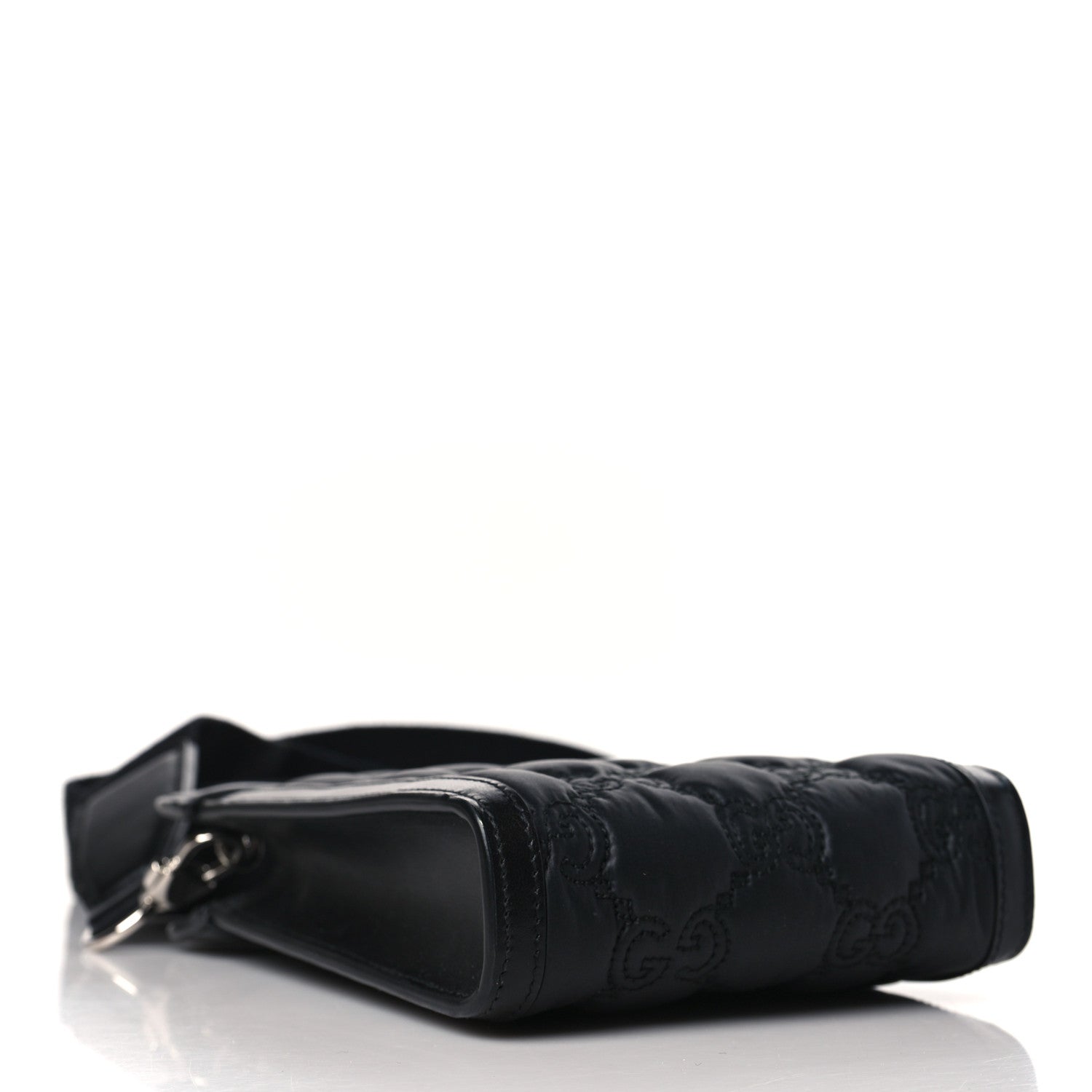 Gucci Nylon Calfskin Enamel GG Matelasse Mini Top Slip Handle Crossbody Bag Black 4 of 8