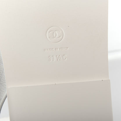 Chanel Grained Calfskin Velcro Dad Sandals 39.5 White 9 of 11