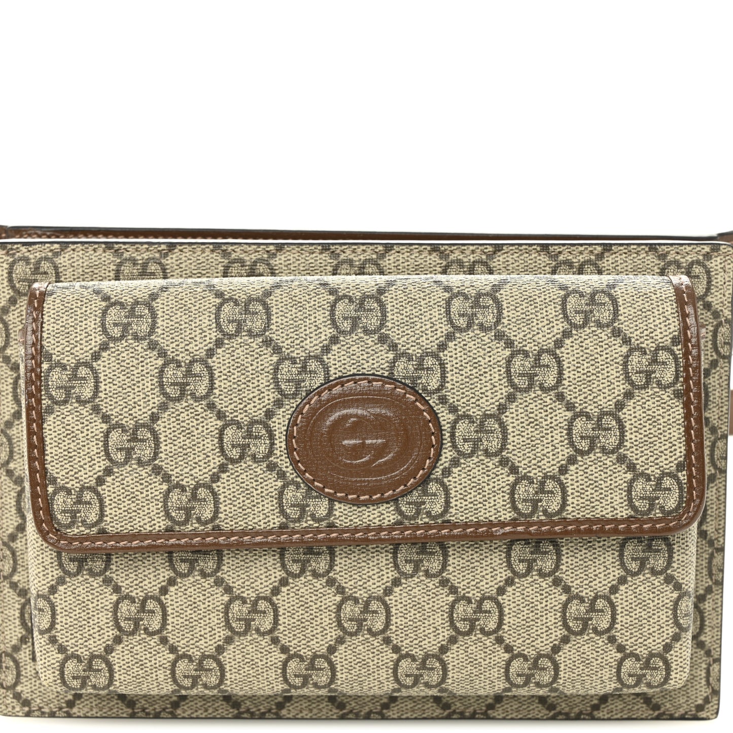 GG Supreme Monogram Canvas Interlocking G Belt Bag Beige Ebony