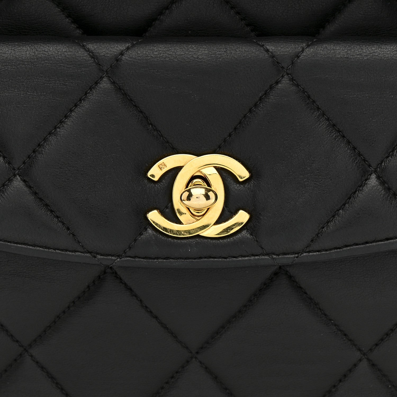 Chanel Lambskin Quilted Double Pocket Shoulder Bag Black 10 of 13
