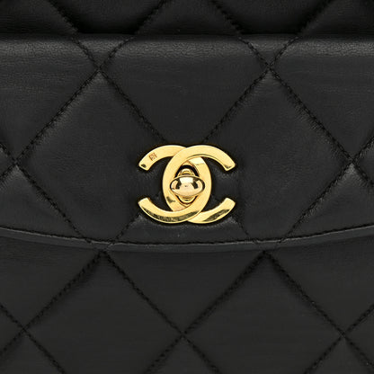 Chanel Lambskin Quilted Double Pocket Shoulder Bag Black 10 of 13