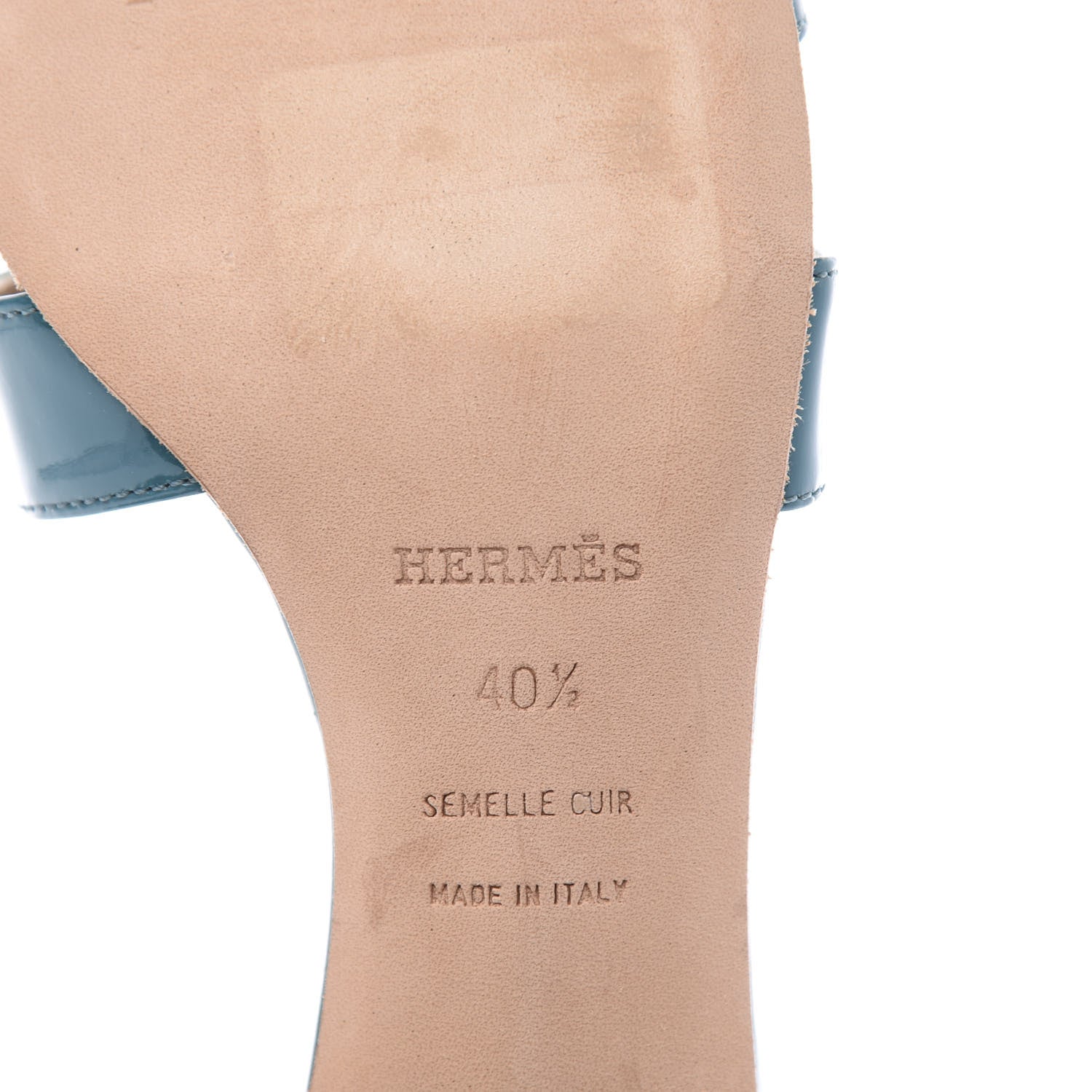 Hermes Patent Oasis Sandals 40.5 Lagon 9 of 10