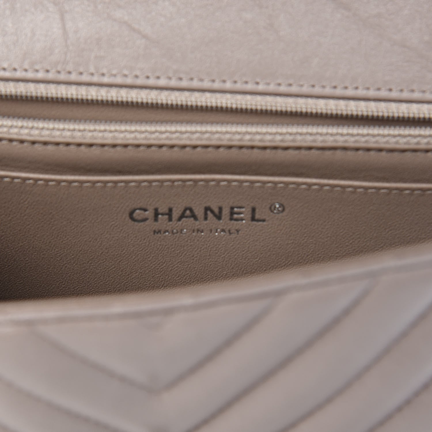 Chanel Iridescent Calfskin Chevron Quilted Mini Rectangular Flap Grey 6 of 12