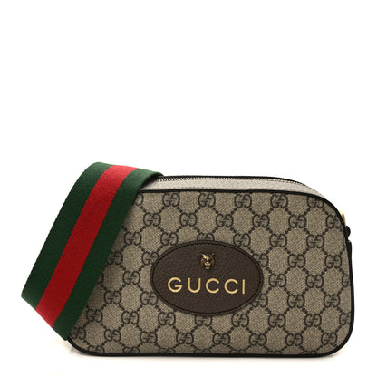 Gucci GG Supreme Monogram Web Neo Vintage Shoulder Bag Beige New Acero Crop 1 of 12