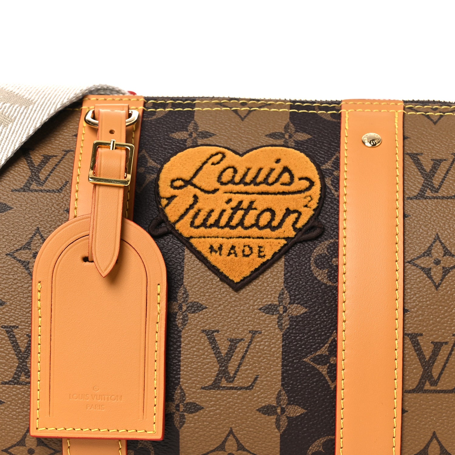 Louis Vuitton X NIGO Reverse Monogram Stripes City Keepall Bandouliere Brown 7 of 9