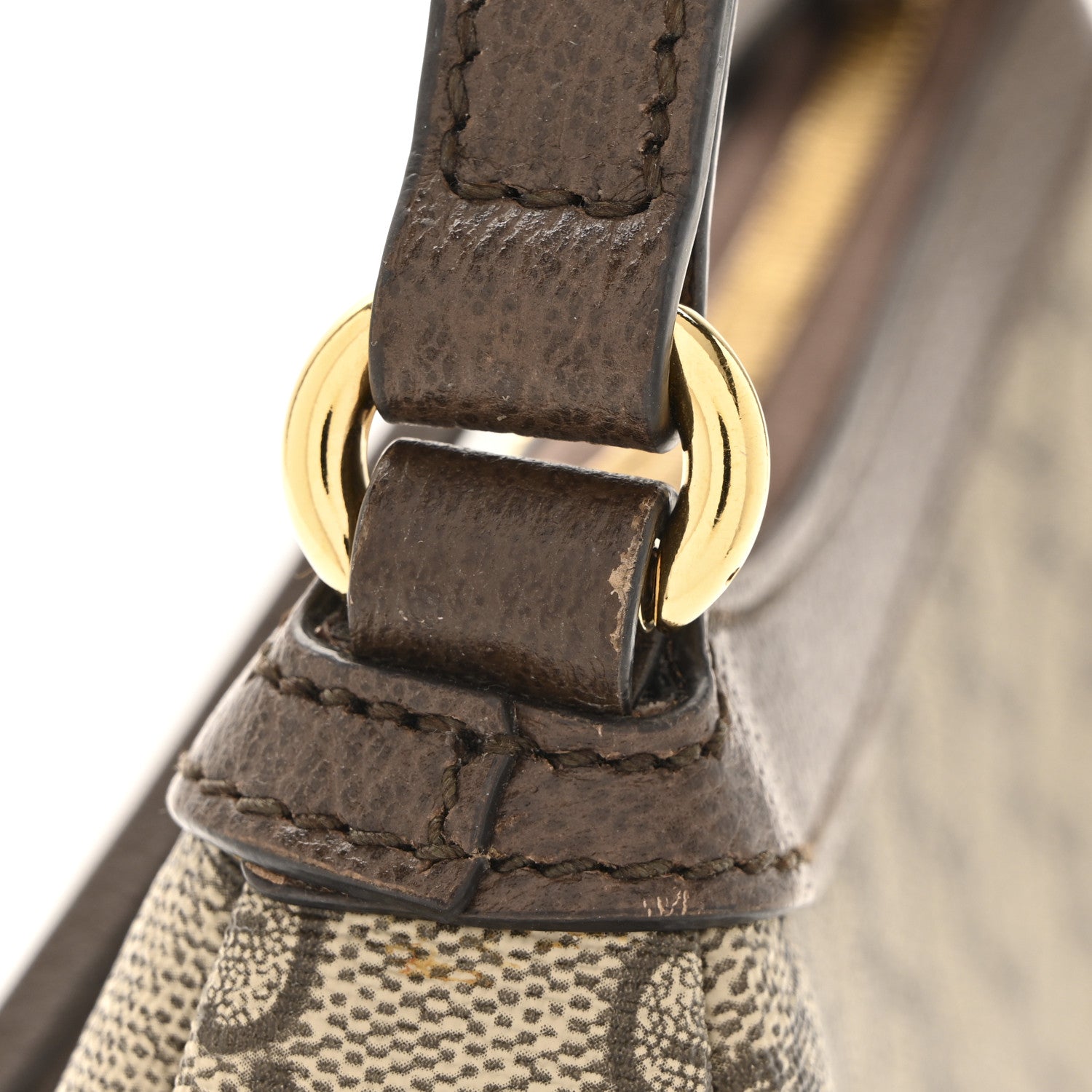 Gucci GG Supreme Monogram Textured Dollar Calfskin Small Ophidia Hobo Beige Ebony New Acero 12 of 12