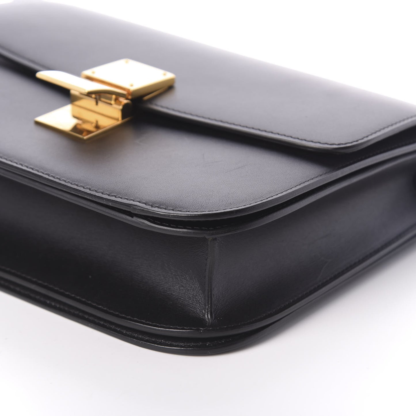 Box Calfskin Medium Classic Box Flap Bag Black