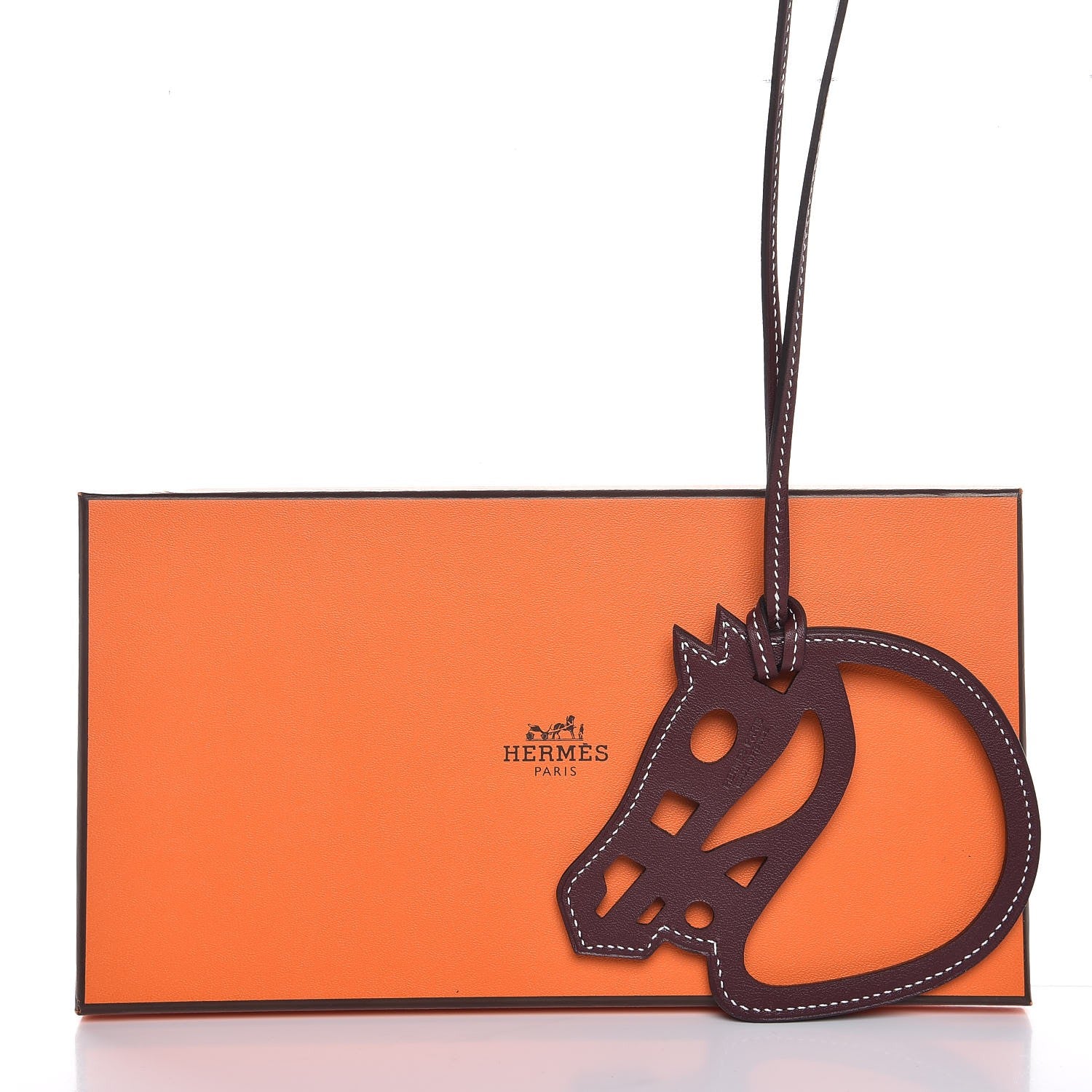 Hermes Swift Paddock Cheval Horse Bag Charm Bordeaux 4 of 4