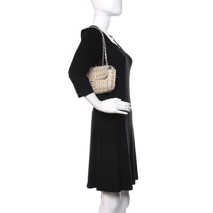 Chanel Tweed Quilted Single Flap Beige 2 of 12