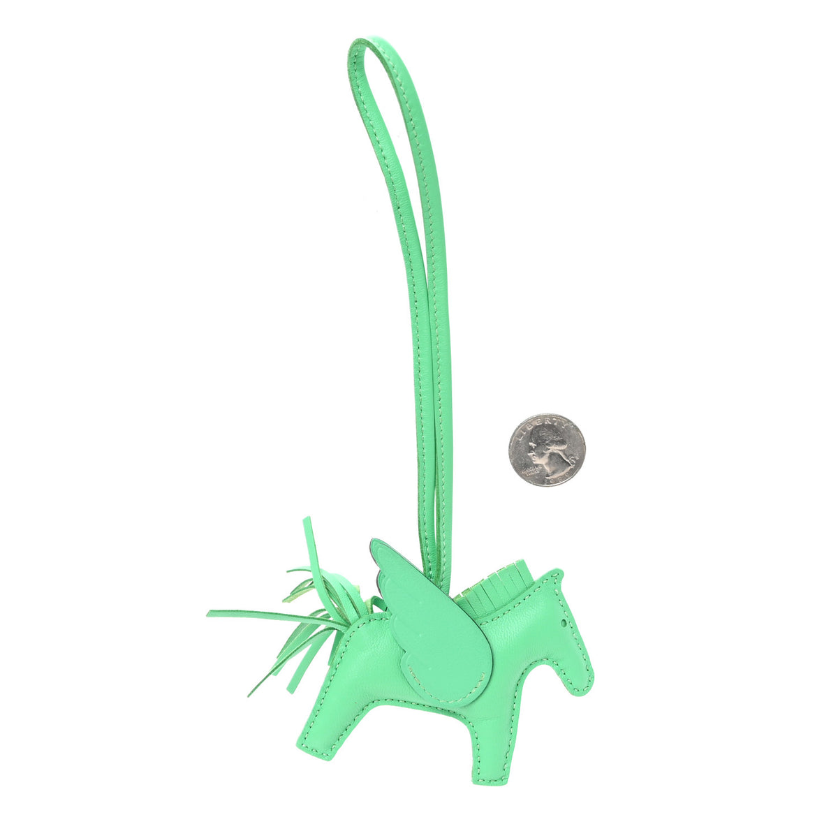 Hermes Milo Lambskin Grigri Rodeo Pegase Horse Bag Charm PM Vert Comic 2 of 4