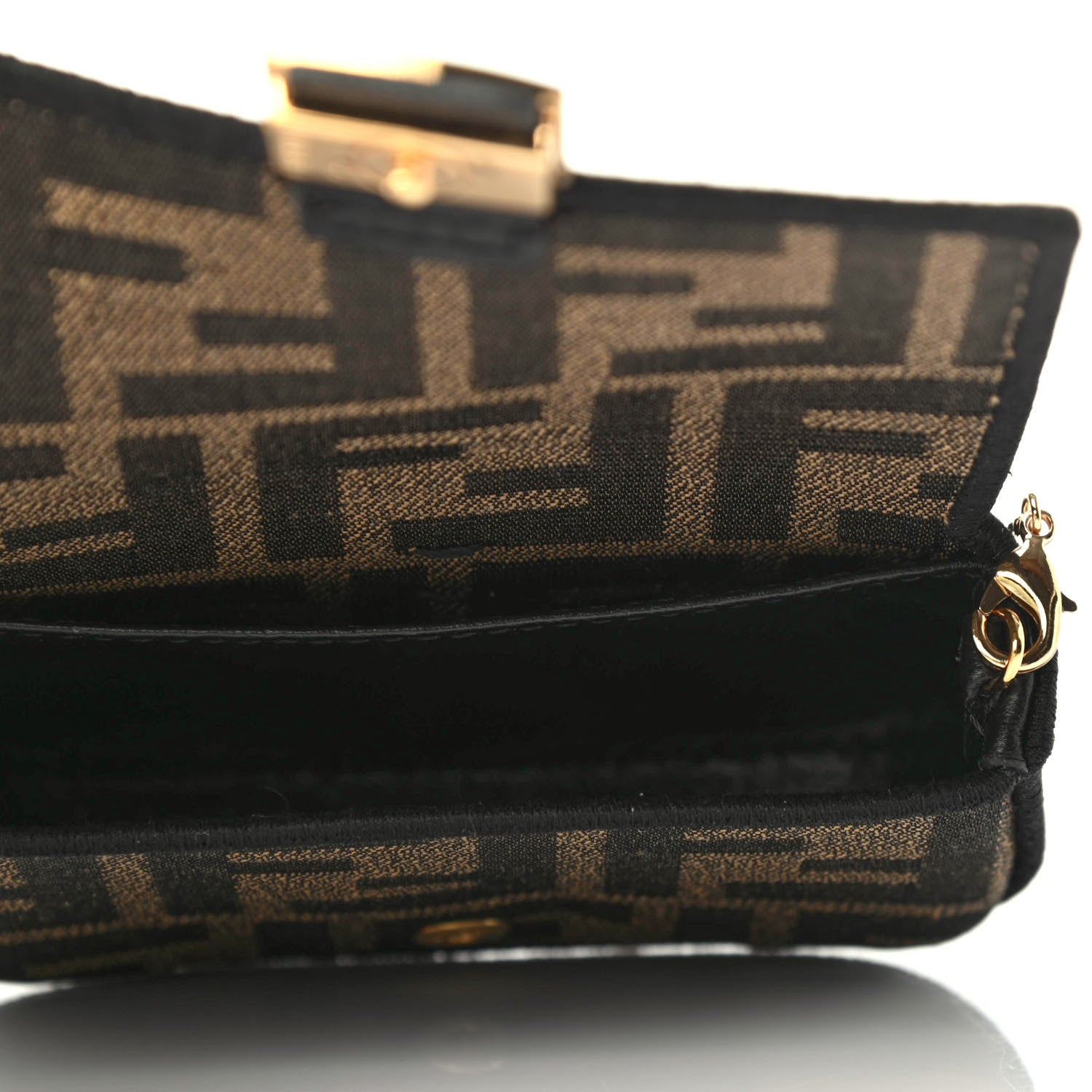 Fendi Fabric Jacquard FF 1974 Nano Baguette Charm Tobacco Moro Black 4 of 4