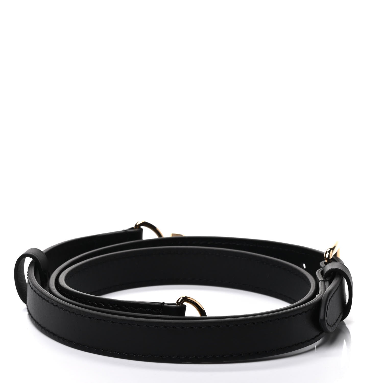 Louis Vuitton Calfskin 16mm Adjustable Shoulder Strap Black 2 of 3