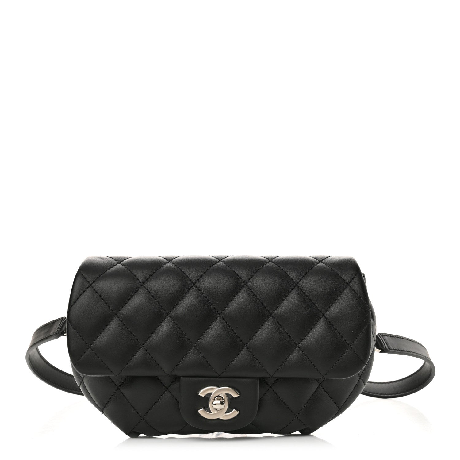 Chanel Calfskin Quilted CC Uniform Flap Belt Bag Black 1 of 11