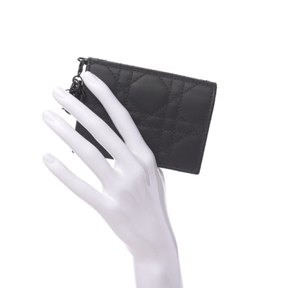 Christian Dior Ultra Matte Calfskin Small Lady Dior Flap Card Holder Black 2 of 8