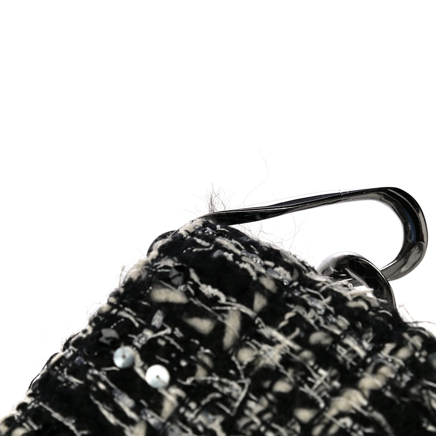 Chanel Sequin Tweed Single Flap Ecru Black 22 of 32