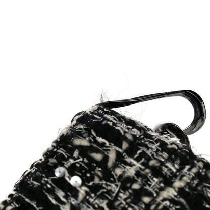 Chanel Sequin Tweed Single Flap Ecru Black 22 of 32
