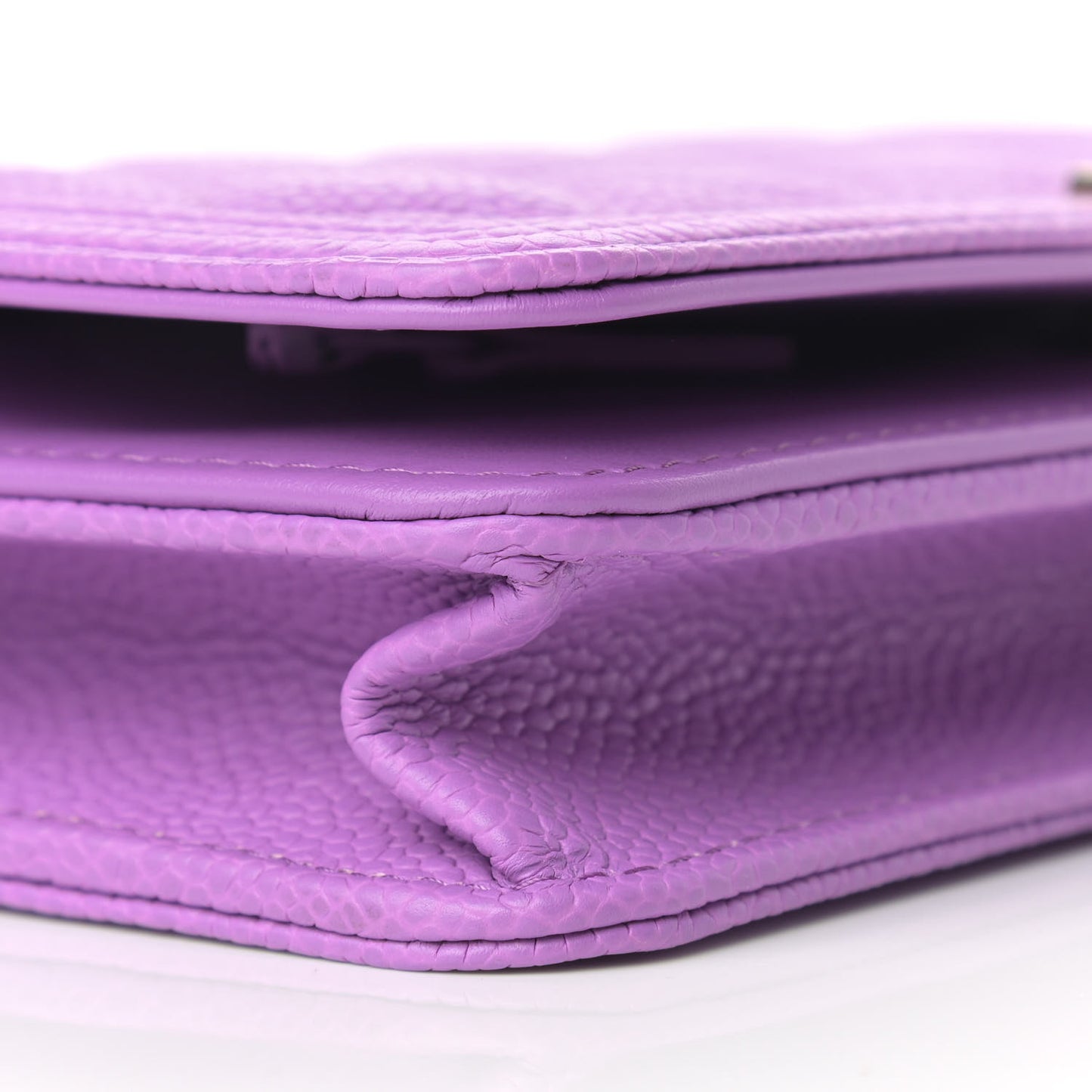 Caviar Quilted Boy Wallet On Chain WOC Purple