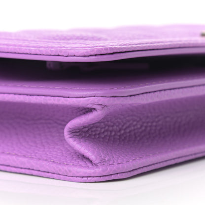Chanel Caviar Quilted Boy Wallet On Chain WOC Purple 9 of 11