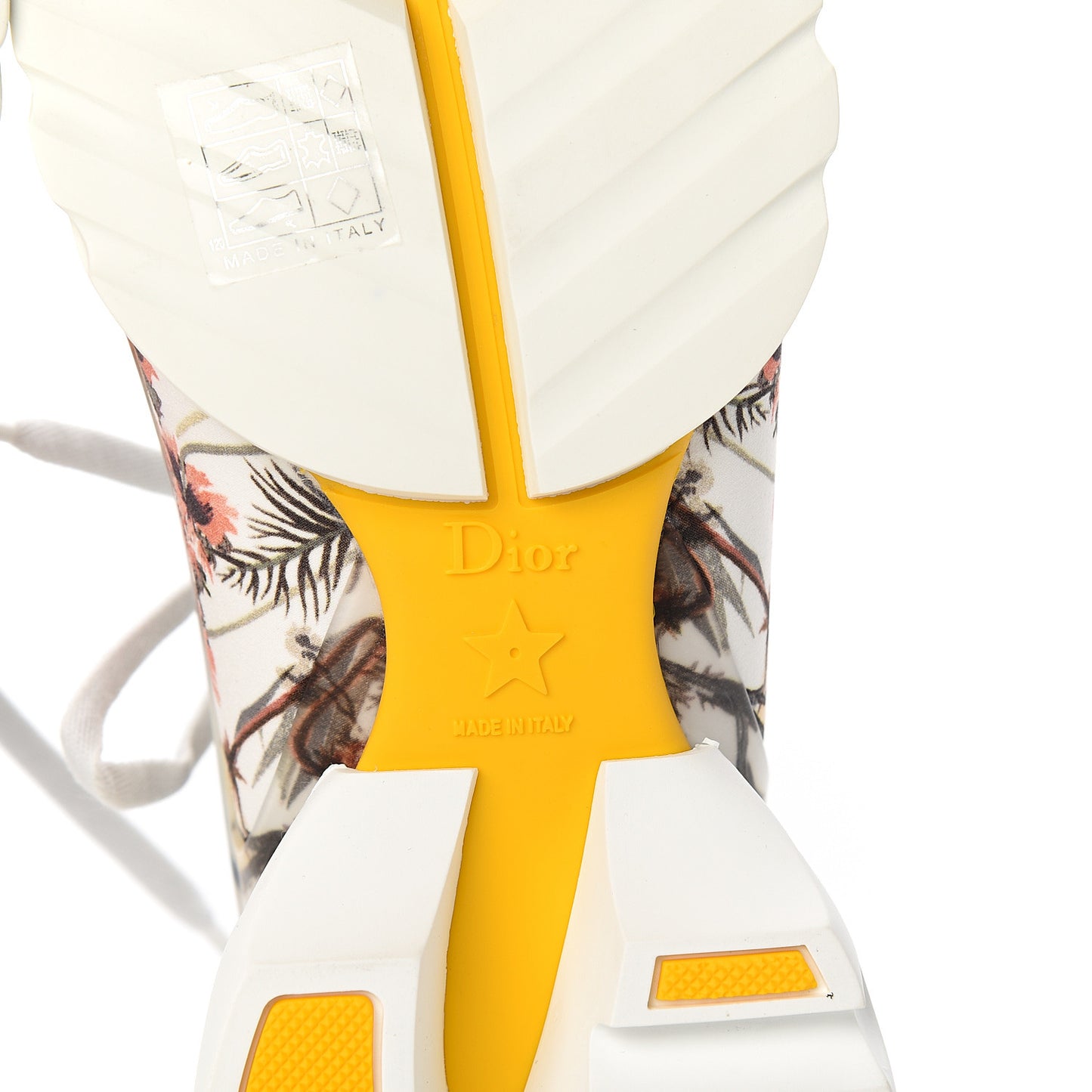 Neoprene Rubber Champetre Print Womens D-Connect Sneakers 39.5 White Multicolor