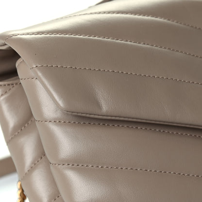Saint Laurent Calfskin Y Quilted Monogram Medium Loulou Chain Satchel Dark Latte 5 of 6