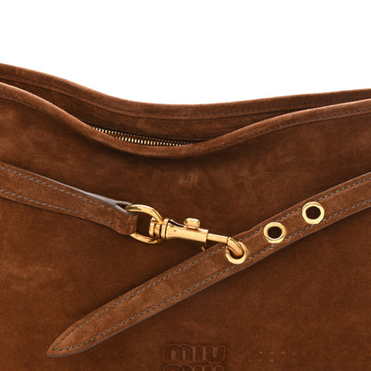 Miu Miu Camoscio Large Aventure Shoulder Bag Rovere 7 of 9