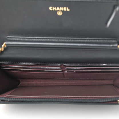 Chanel Aged Calfskin Quilted Lucky Charms 2.55 Reissue Wallet On Chain WOC Black 4 of 6