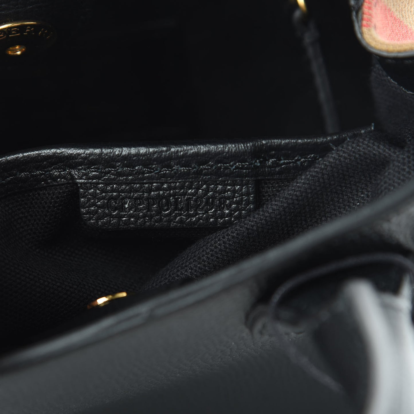 Derby Calfskin House Check Baby Banner Tote Black