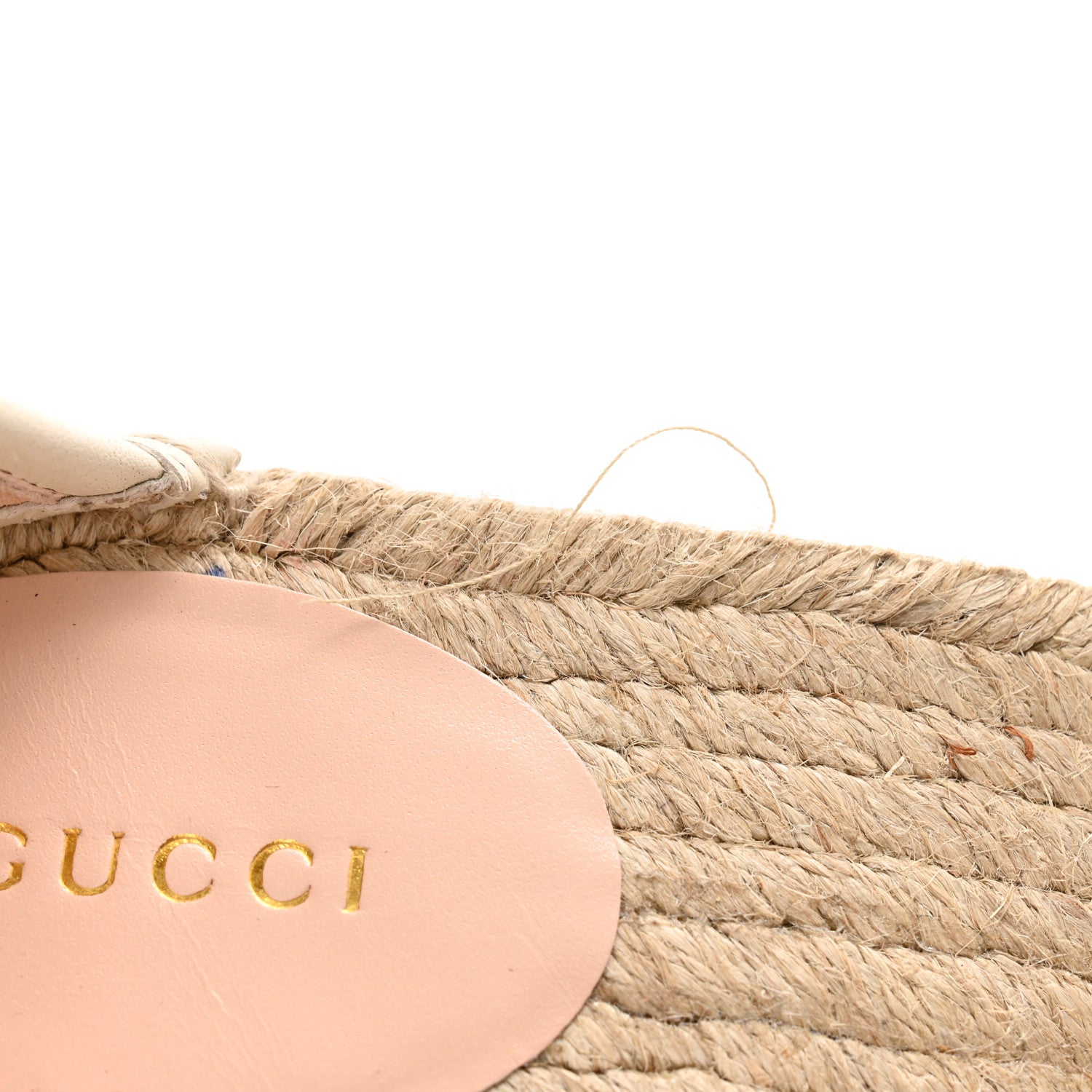 Gucci GG Raffia Monogram Ankle Wrap Platform Espadrille Wedge Sandals 40 Beige 10 of 11