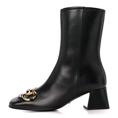 Gucci Nappa Charlotte Horsebit 55mm Ankle Boots 35.5 Black 1 of 9