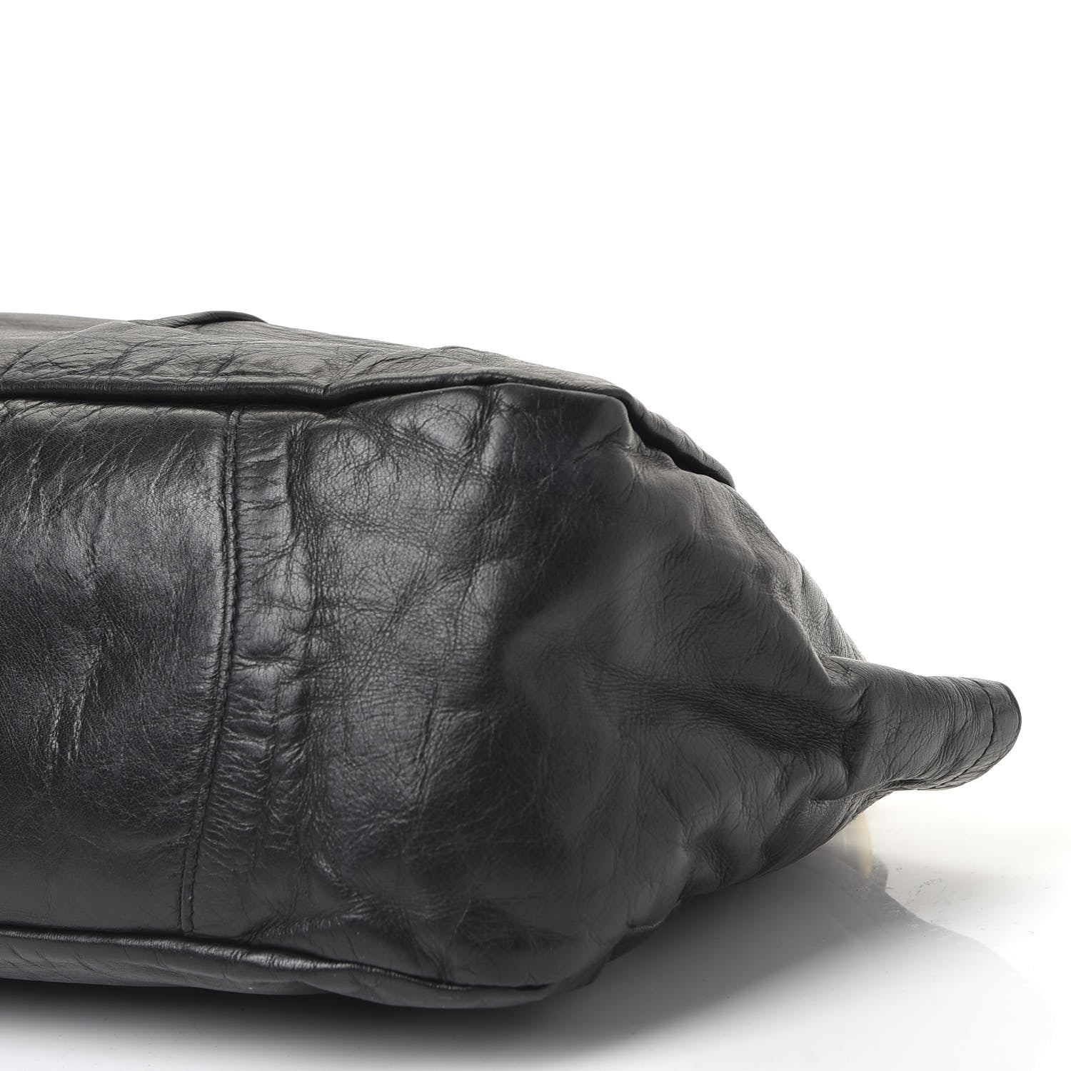 Prada Soft Calf Pleated Hobo Black 6 of 8