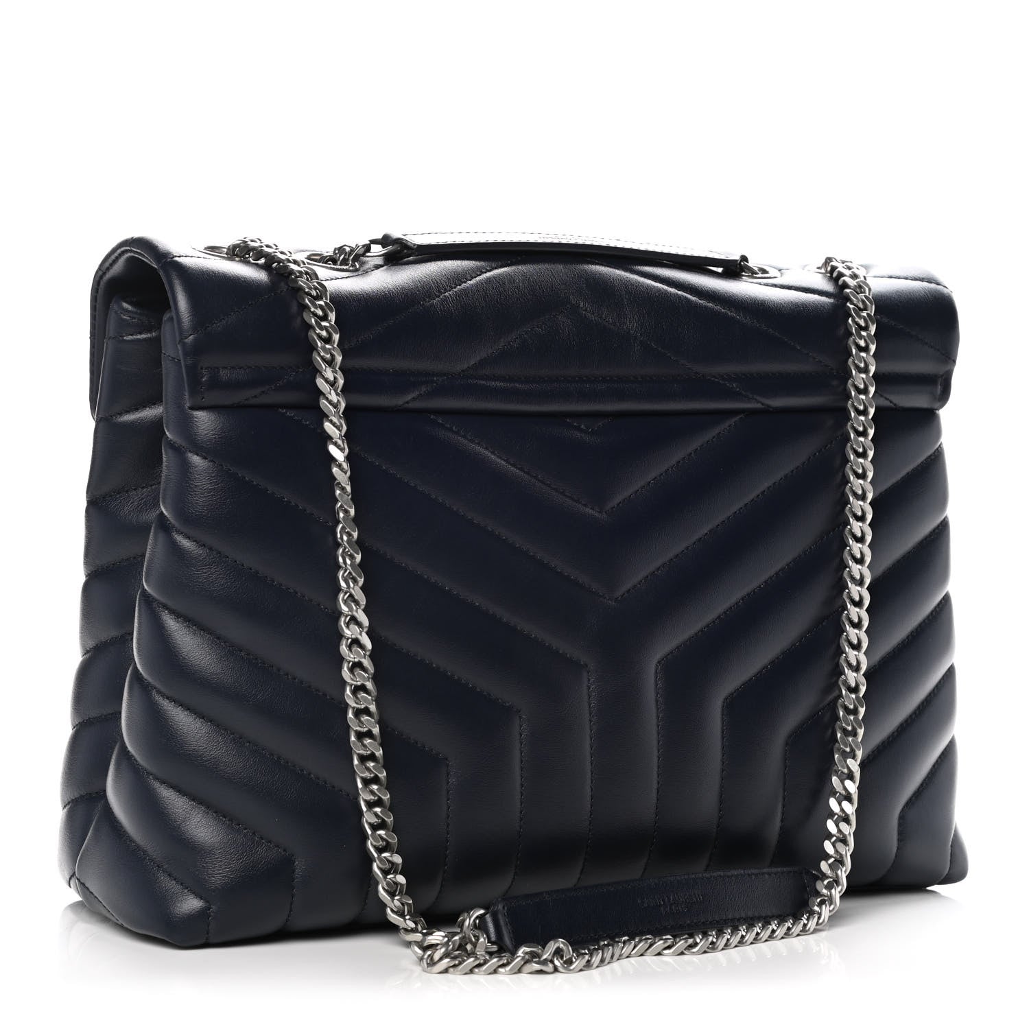 Saint Laurent Calfskin Y Quilted Monogram Medium Loulou Chain Satchel Medium Blue 3 of 11