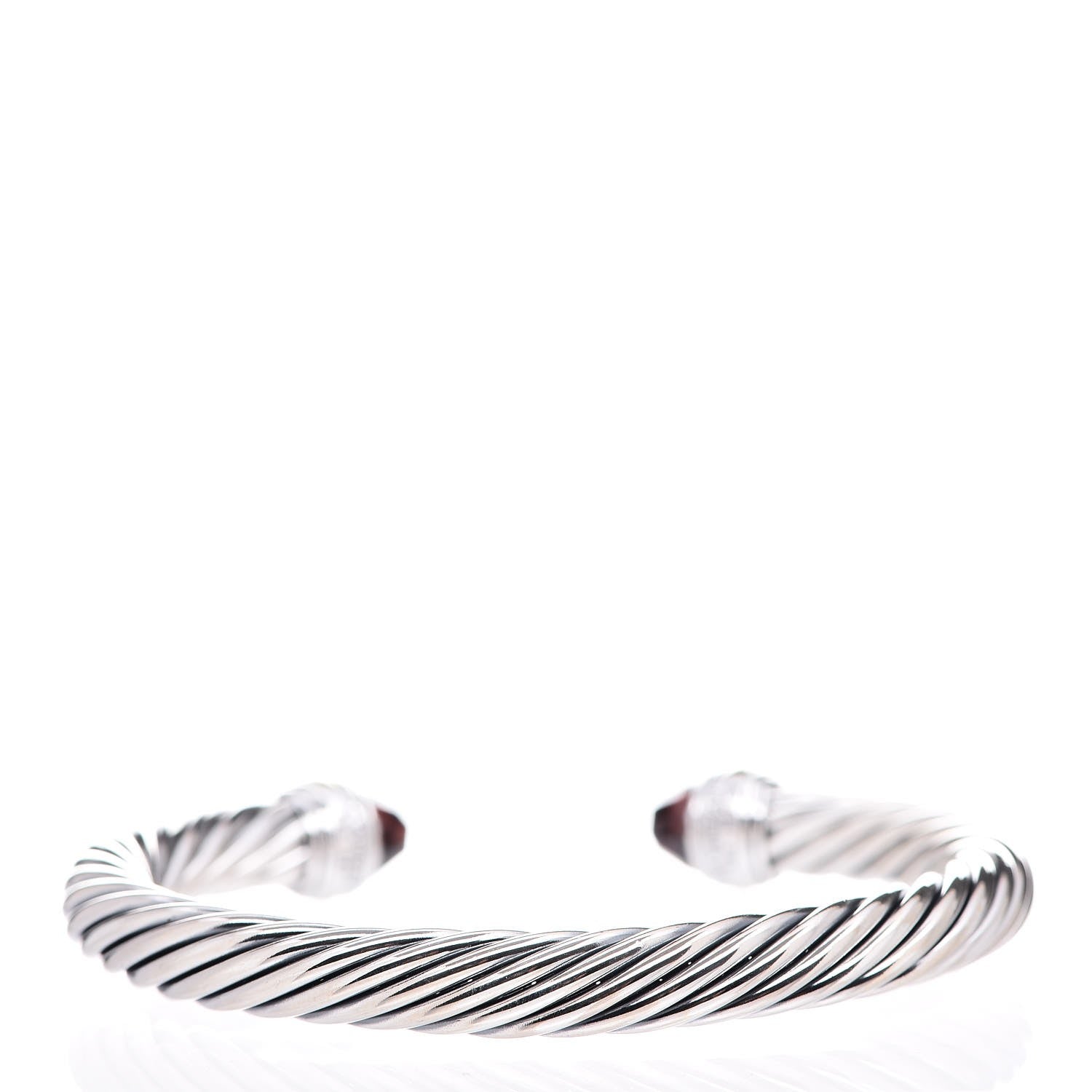 David Yurman Sterling Silver 14K Yellow Gold Garnet 7mm Cable Classics Bracelet 3 of 6