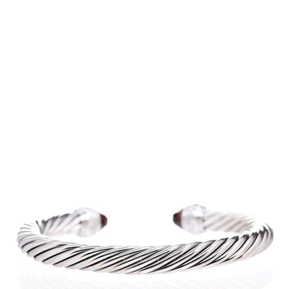 David Yurman Sterling Silver 14K Yellow Gold Garnet 7mm Cable Classics Bracelet 3 of 6