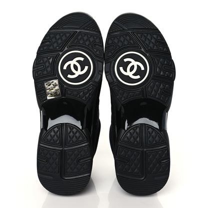 Chanel Fabric Calfskin Suede CC Sneakers 37.5 Black 5 of 7