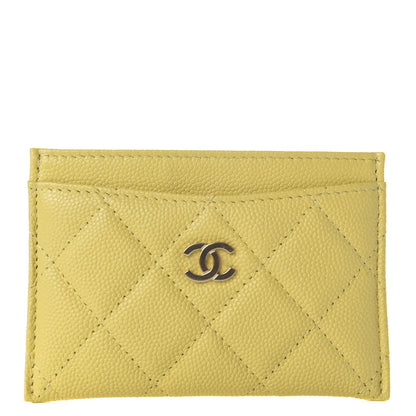 Chanel Caviar Quilted Card Holder Yellow 1 of 8