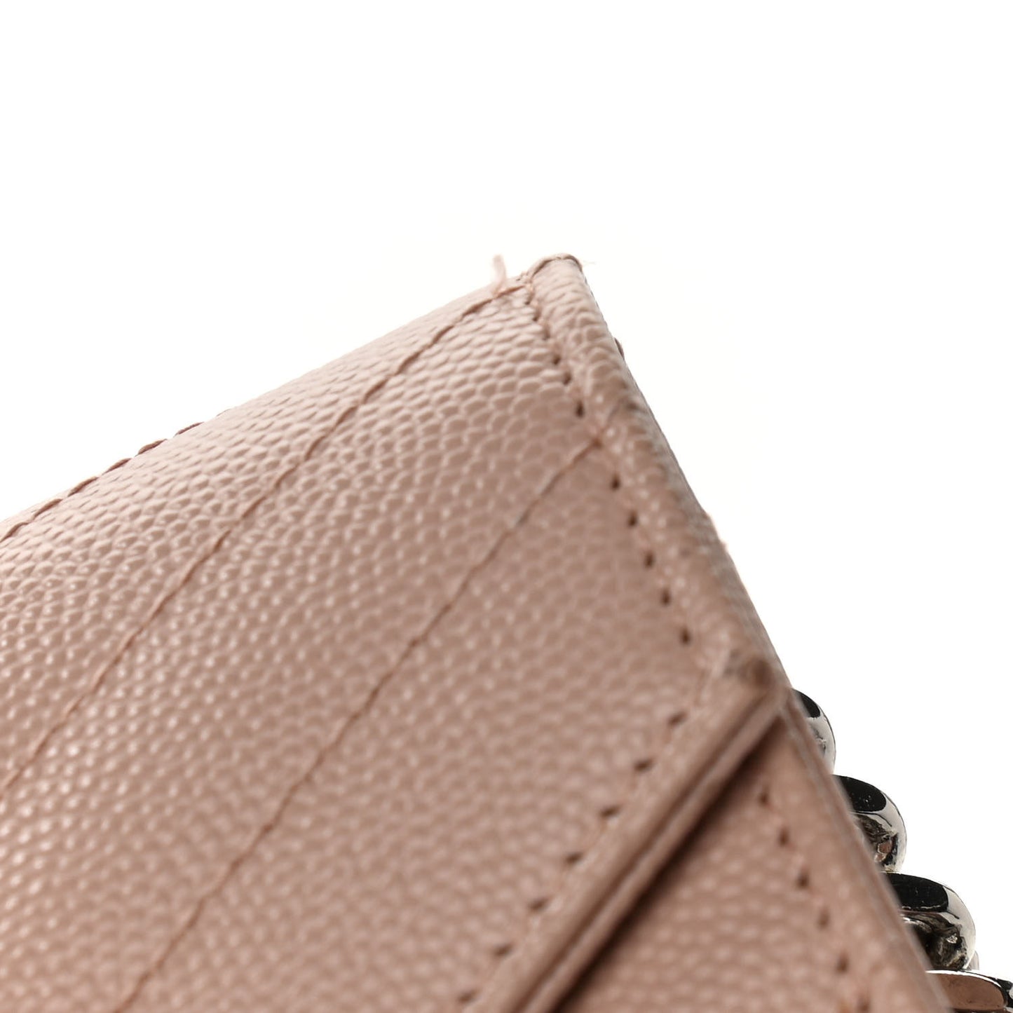 Grain De Poudre Matelasse Chevron Cassandre Chain Wallet Pale Pink