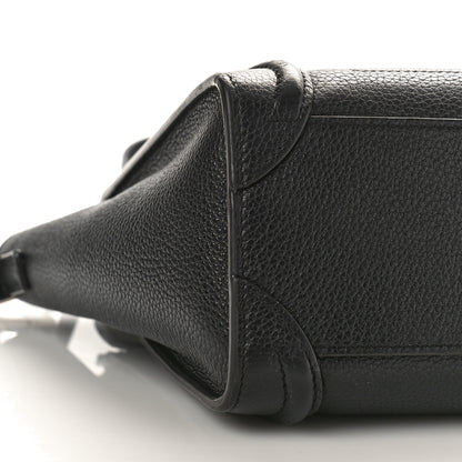 Celine Drummed Calfskin Nano Luggage Black 7 of 8