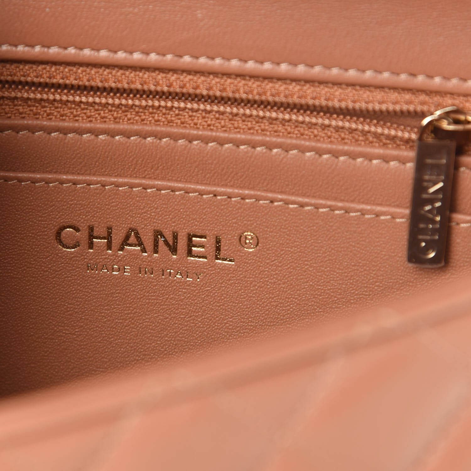 Chanel Lambskin Quilted Mini Rectangular Flap Brown 6 of 10