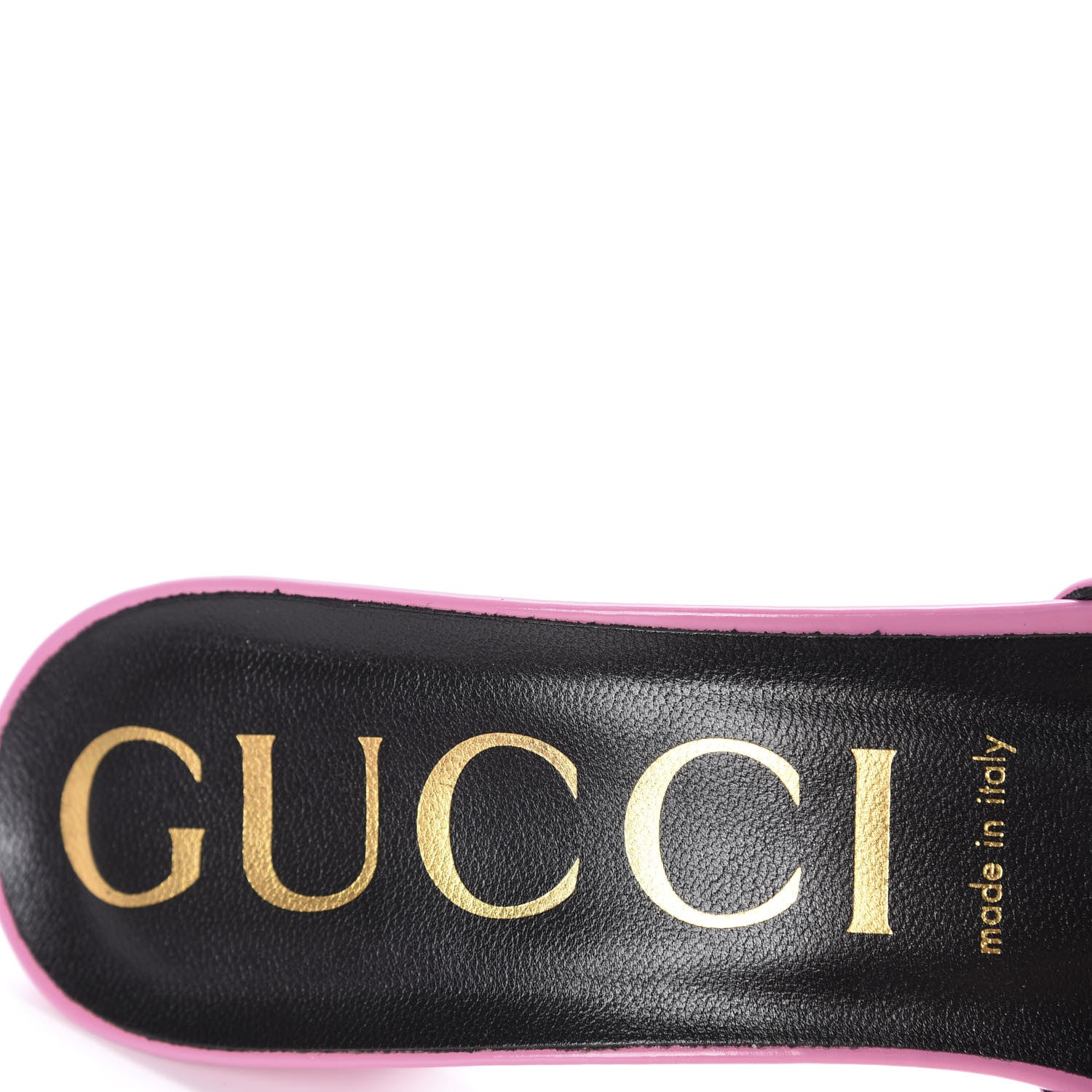 Gucci Polished Calfskin Scarlet Mid Heel Slide Sandals 39.5 Pink Plexi 7 of 10
